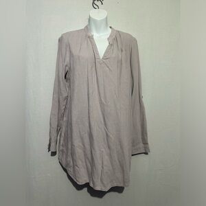 Side Stitch Purple Asymmetrical Tunic Mandarin Collar M
